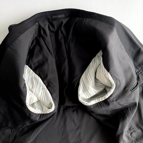 Lauren Ralph Lauren Black Wool 44R Blazer Suit Jacket Sport Coat Pewter Buttons - Picture 7 of 16